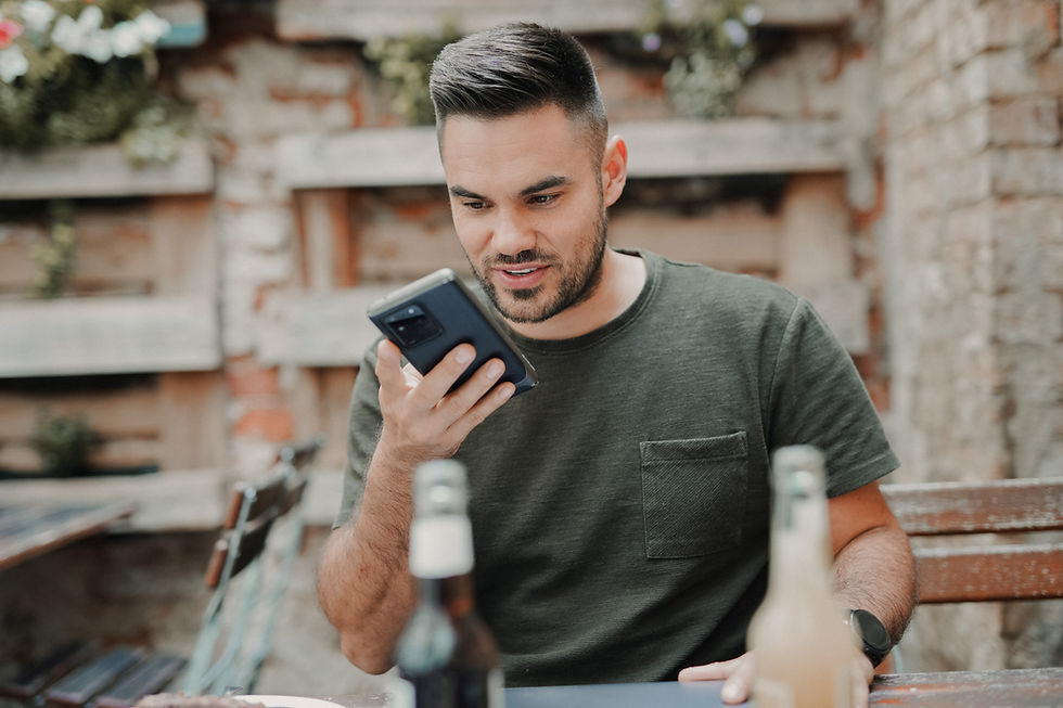 Man holding mobile phone