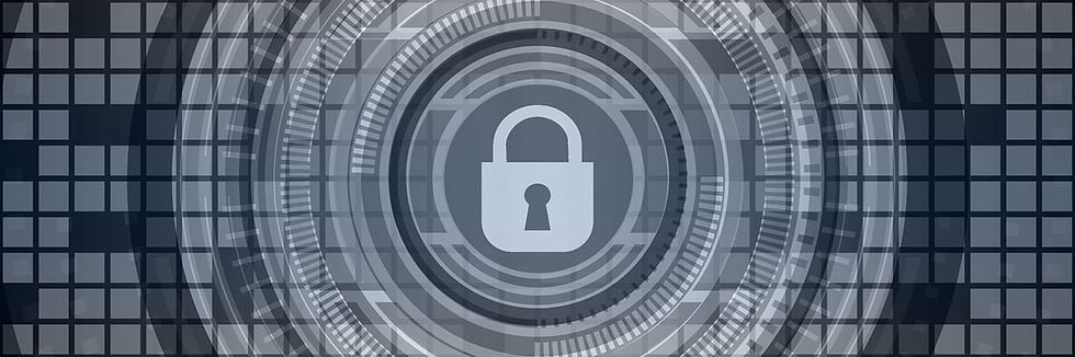 cybersecurity banner with padlock